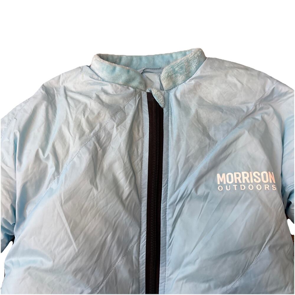 Morrison Outdoors Little Mo 20°F Down-Filled Baby Sleeping Bag for 6-24 Mos Blue - Picture 2 of 7